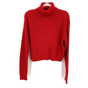 Forever 21 Red Turtle Neck Knit Long Sleeve Top